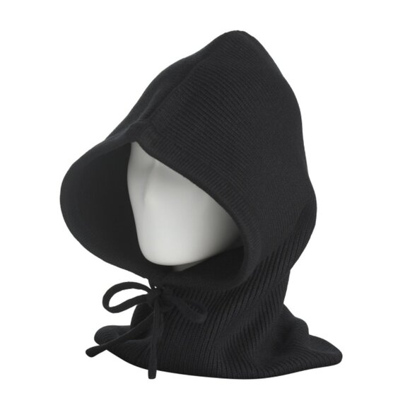 CYRUS Black Yummy Yarn Balaclava With Drawstrings - Picture 1 of 2